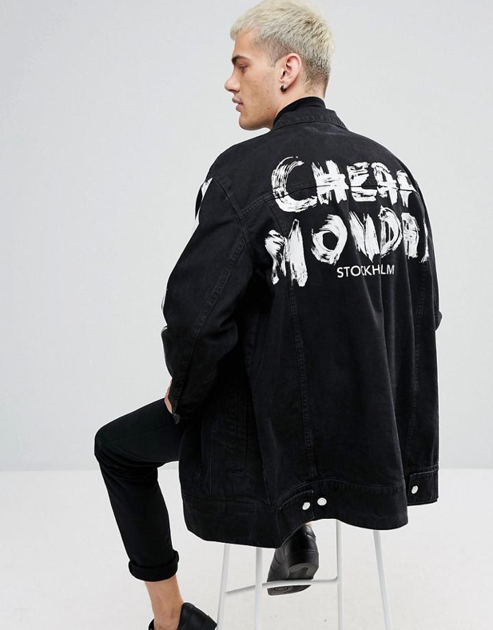 Cheap Monday Mega Graffiti Denim Jacket - Black