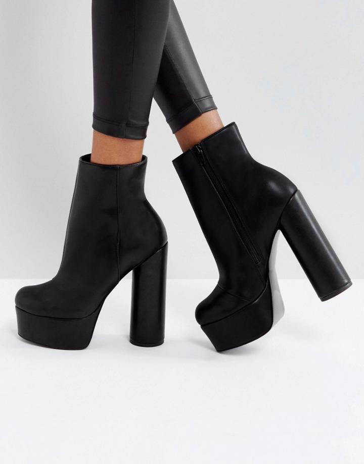 Asos Electrifying Platform Ankle Boots - Black