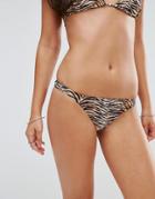 Motel Leopard Cheeky Bikini Bottom - Brown Tiger