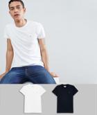 Farah Twin Pack T-shirt In Black/white - Black