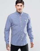 Pretty Green Shirt In Gingham In Blue - Navy