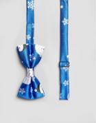 7x Holidays Snowman Print Bow Tie - Blue