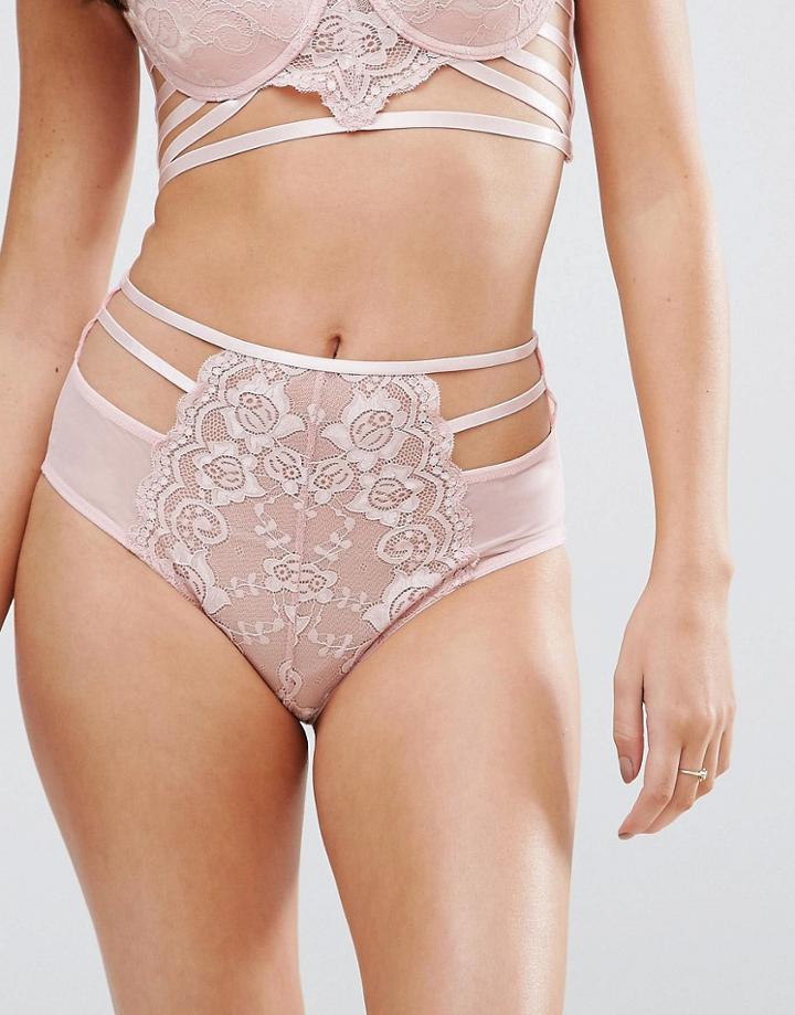 Asos Florence Lace Highwaist Pant - Pink