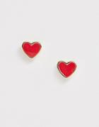 Pieces Heart Stud Earrings - Gold