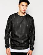 2xh Brothers Sweatshirt In Broken Pinstripe - Black