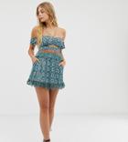 Ebonie N Ivory Mini Skirt With Lace Hem Two-piece - Blue