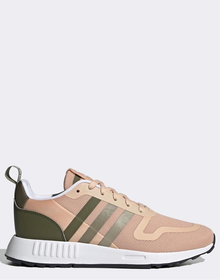 Adidas Originals Multix Sneakers In Blush With Khaki Heel-pink