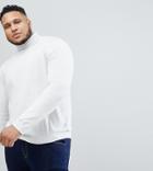 Asos Plus Roll Neck Cotton Sweater In Pale Gray - Gray