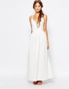 Paul And Joe Sister Cutwork Ballet Front Maxi Dress In White - White 01