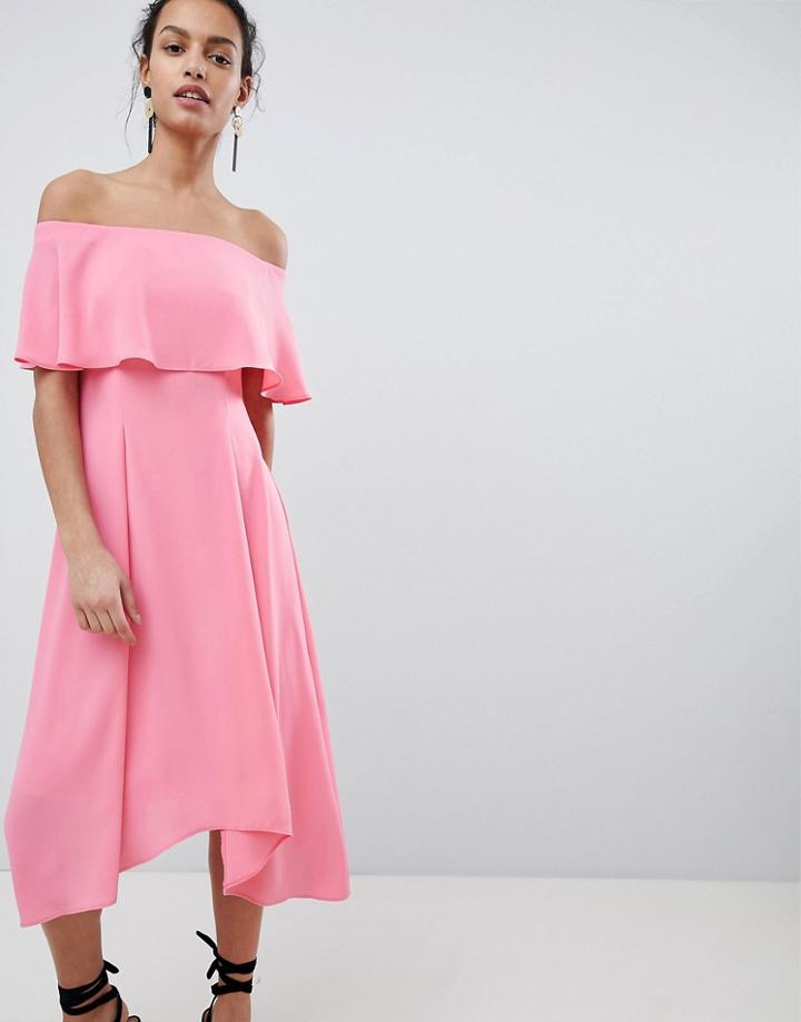 Coast Bonnie Bardot Midi Dress - Pink