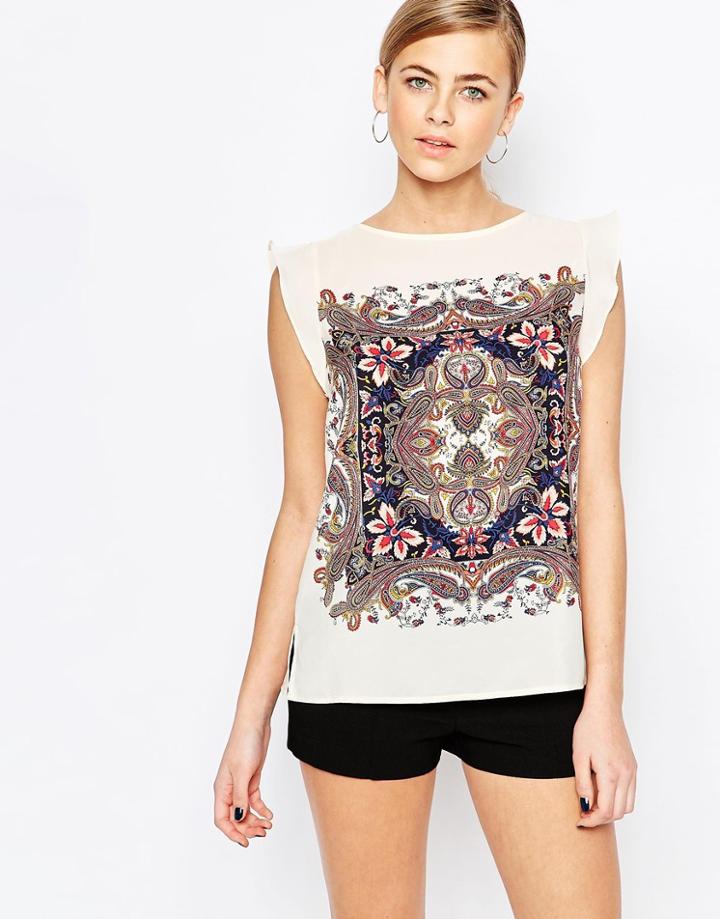 Oasis Paisley Print Top - Ivory