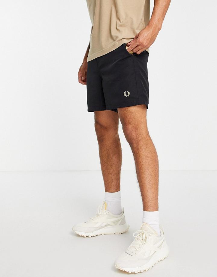 Fred Perry Contrast Panel Swim Shorts In Black