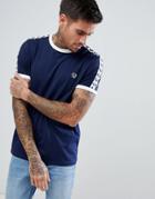 Fred Perry Sports Authentic Taped T-shirt In Navy - Navy