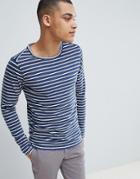 Selected Homme Long Sleeve Top With Stripe - Blue