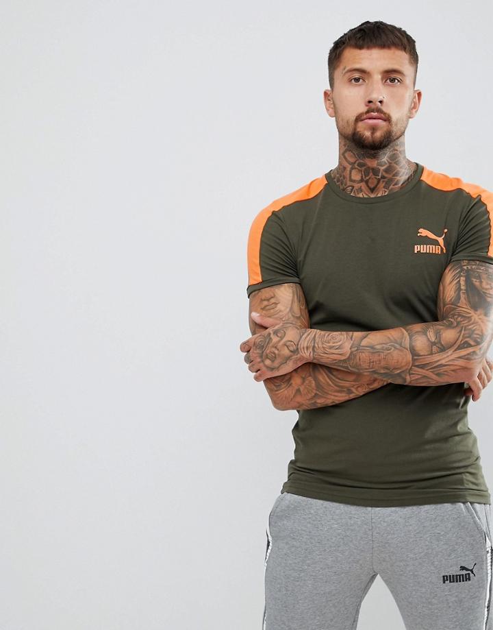 Puma T7 Muscle Fit T-shirt In Green 57635215 - Green