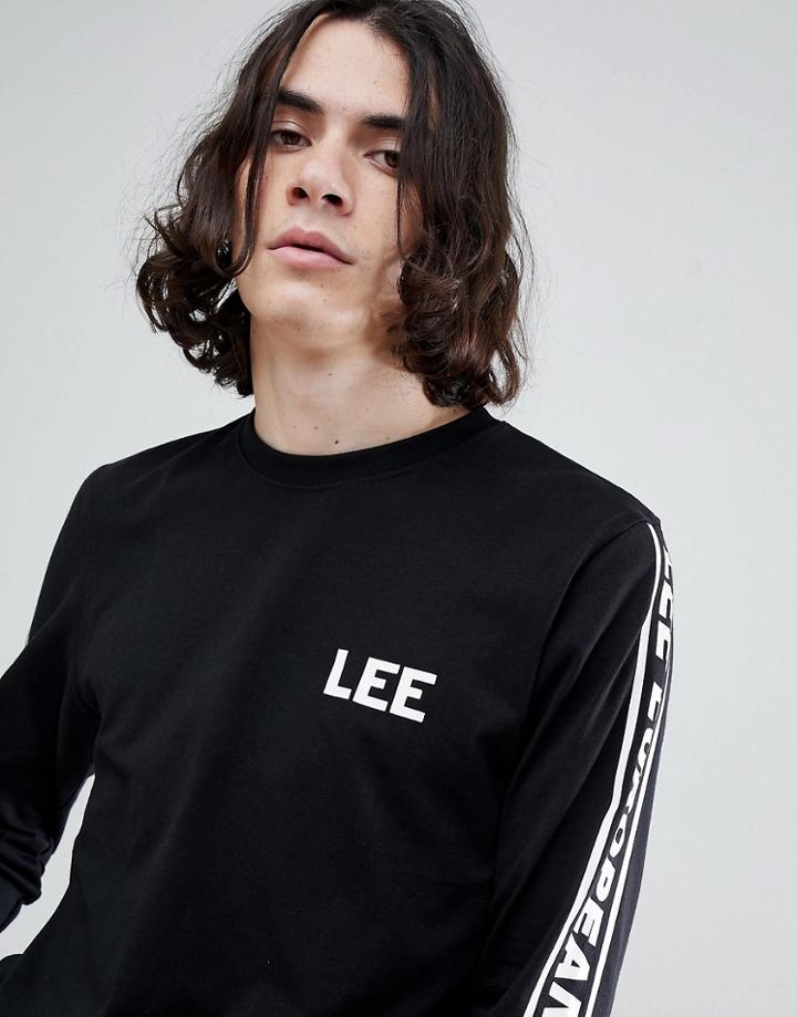 Lee Taped Logo Sleeve Long Sleeve T-shirt - Black