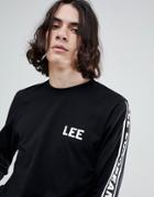 Lee Taped Logo Sleeve Long Sleeve T-shirt - Black