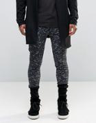 Asos Super Skinny Joggers With Distressing In Washed Black - Washed Black