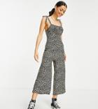 Topshop Petite Jersey Jumpsuit In Squiggle Print-multi