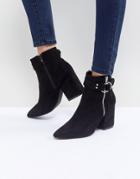 Raid Audra Black Heeled Ankle Boots - Black