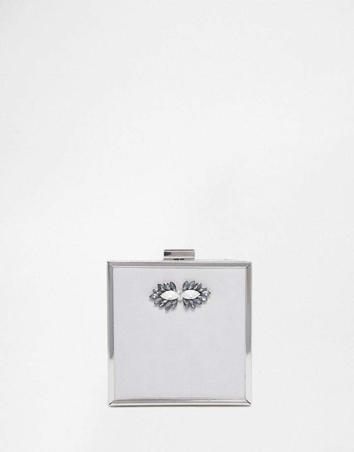 Johnny Loves Rosie Exclusive Square Box Clutch Bag - Opal Gray