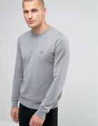 Armani Jeans Sweater With Crew Neck With Eagle Logo In Gray - Gray