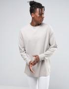 Asos Oversized Long Sleeve T-shirt - Gray
