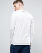 Jack & Jones Core Longline Long Sleeve Top With Drop Print Hem And Back Print - White