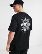 Only & Sons Oversized T-shirt With Moon Back Print In Black