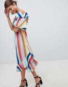 Boohoo Bold Stripe Midi Dress - Multi