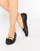 Mel By Melissa Bow Trim Flat Slipper Shoe - Black
