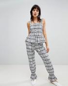 Resume Fia Fluted Ankle Checked Pants - Black