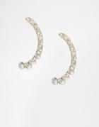 Monki Ear Cuff With Rhinestones - Gold