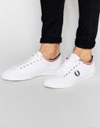 Fred Perry Kendrick Tipped Cuff Canvas Sneakers - White