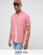 Asos Tall Oversized Oxford Shirt In Pink - Pink