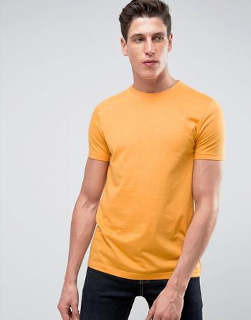 Asos T-shirt With Crew Neck In Yellow - Yellow