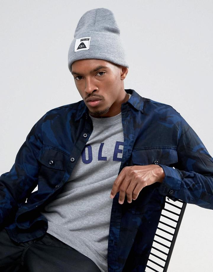 Poler Summit Label Beanie - Gray