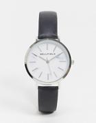 Bellfield Pu Strap Watch With Silver Detail-black