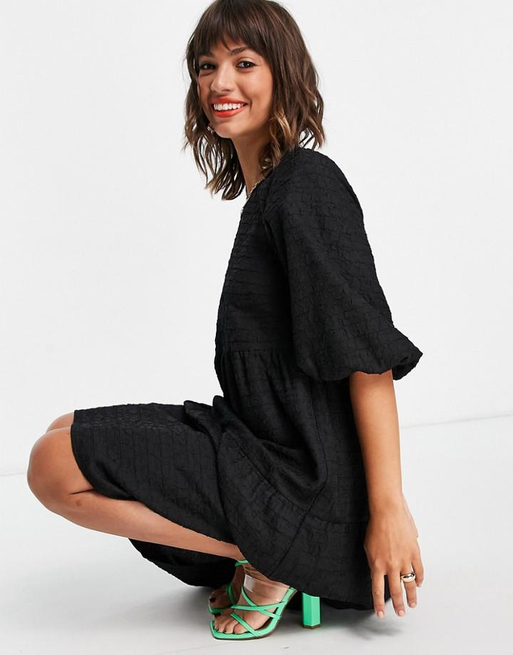 In Wear Joyee Midi Smock Dress In Black
