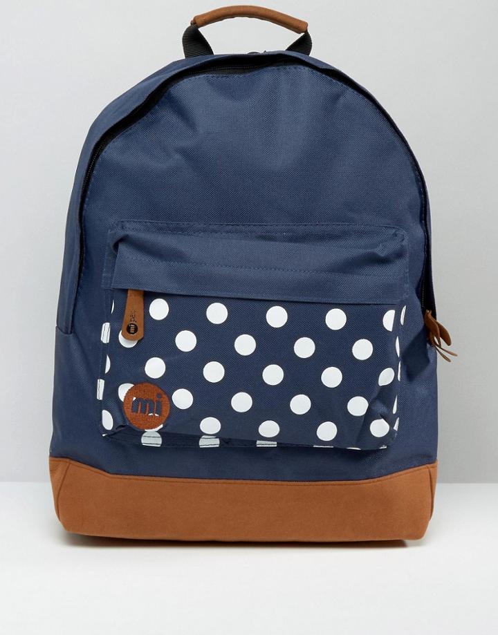 Mi Pac Polka Dot Pocket Backpack - Blue