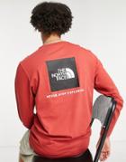 The North Face Red Box Long Sleeve T-shirt In Red
