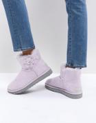 Ugg Mini Bailey Button Poppy Pink Flat Ankle Boots - Pink