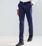 Asos Tall Wedding Skinny Suit Pants In Navy Wool Mix - Navy