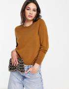 Selected Magda Merino Wool Knit Sweater In Brown