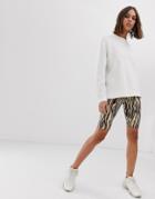 Weekday Zebra Print Legging Shorts In Beige-multi