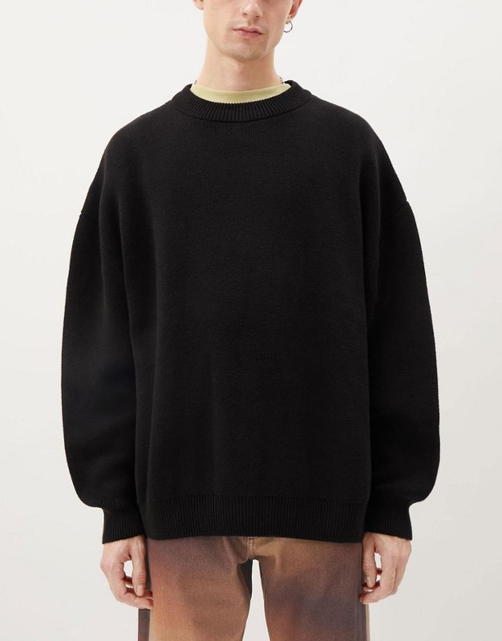 Weekday John Oversized Sweater In Black