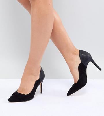 Faith Wide Fit Cassandra Pointed Heeled Shoes - Black
