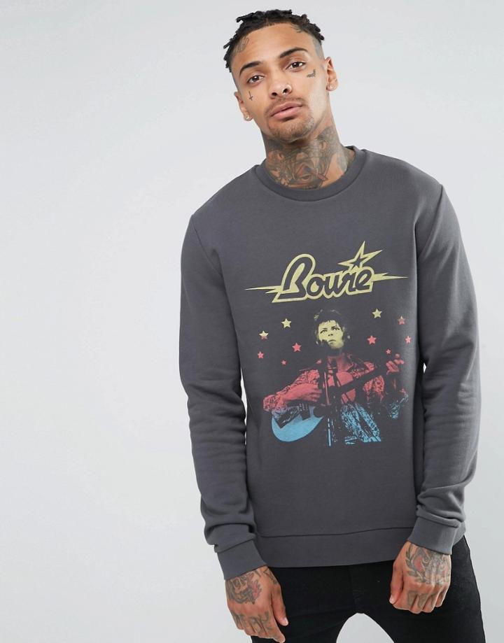Asos Sweatshirt With David Bowie Print - Black