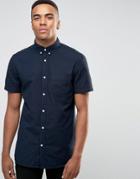 New Look Shirt With Short Sleeves In Navy In Regular Fit - Navy