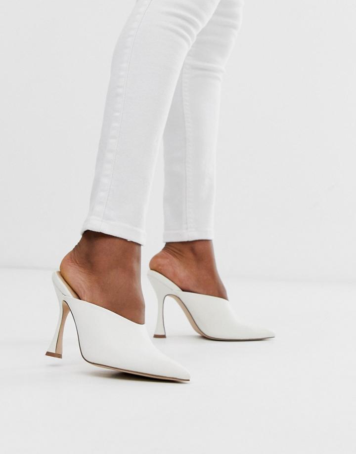 Asos Design Phillis Flared High Heel Mules - White